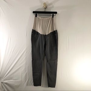 Maternity gray denim skinny jeans
